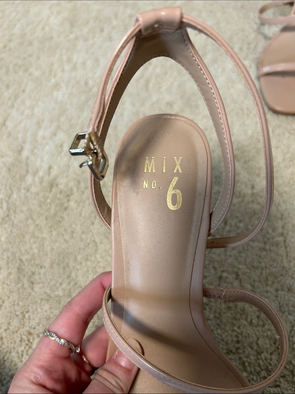 Mix No. 6 Blush Strappy Ankle-Heel Sandals - Picture 2 of 5